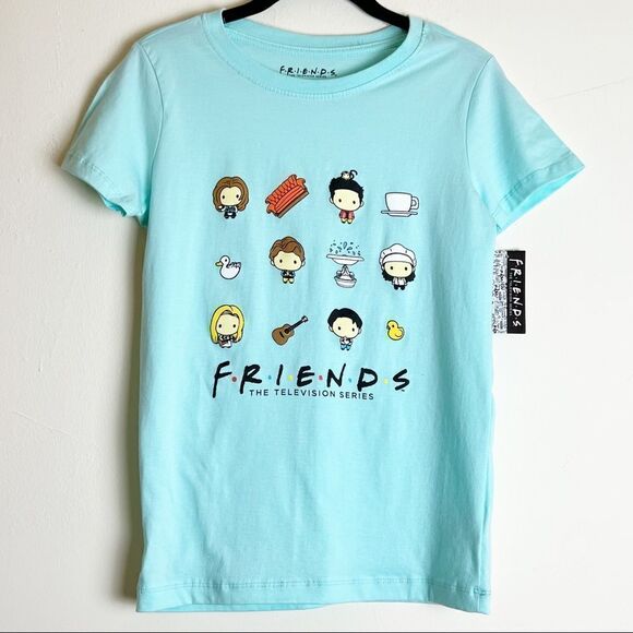 Warner Bros. Friends TV Series Chibi Cartoon T-Shirt, Juniors Size Medium - Picture 1 of 6